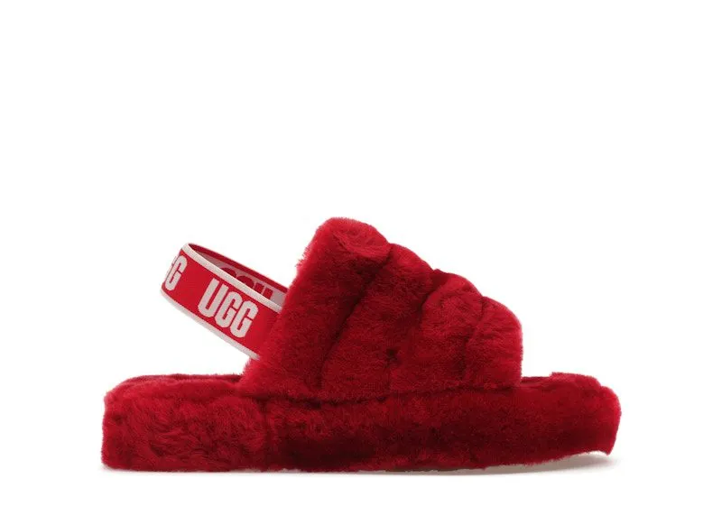 UGG Fluff Yeah Slide Ribbon Red | 1098494K-RBRD