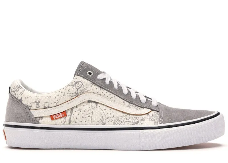 Vans Old Skool Pro No Comply Daniel Johnston “White / Orange / Grey” | VN000ZD40GC