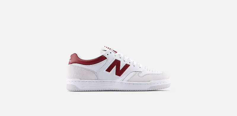 New Balance 480 White Beige Dark Red | BB480LIR