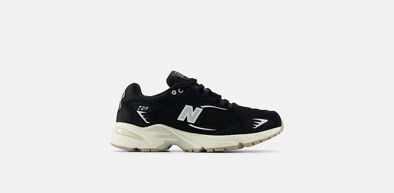 New Balance 725 Black Metallic Silver “Black / Metallic Silver / Angora” | ML725BB