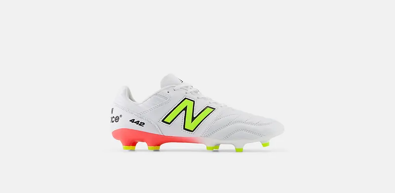 New Balance 442 Pro FG v2 White Energy Red Hi-Lite | MS41FMB2