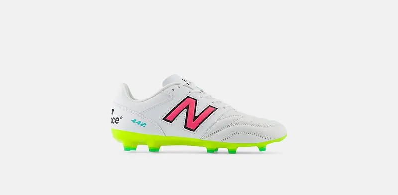 New Balance 442 v2 Team FG White Hi-Lite Neon Pink | MS42FWH2