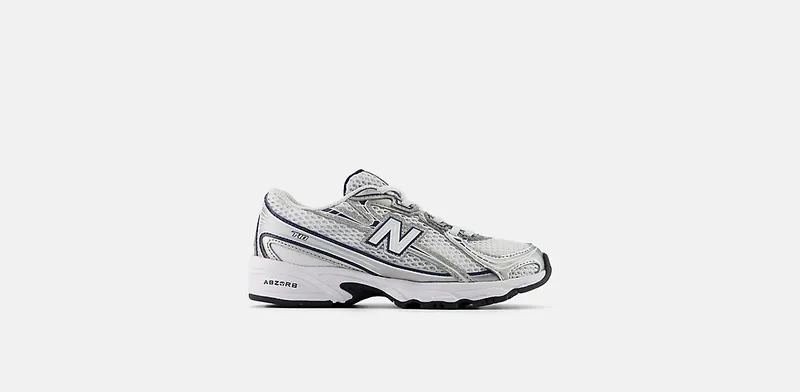 New Balance 740 Bungee Lace White Metallic Silver Navy | PZ740WN