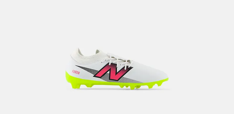 New Balance Furon Dispatch FG V7 White Hi-Lite Neon Pink | SF3FH75