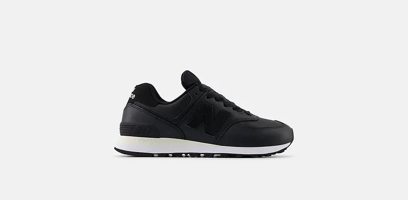 New Balance 574 Black Leather White “Black / White” | WL574FT2