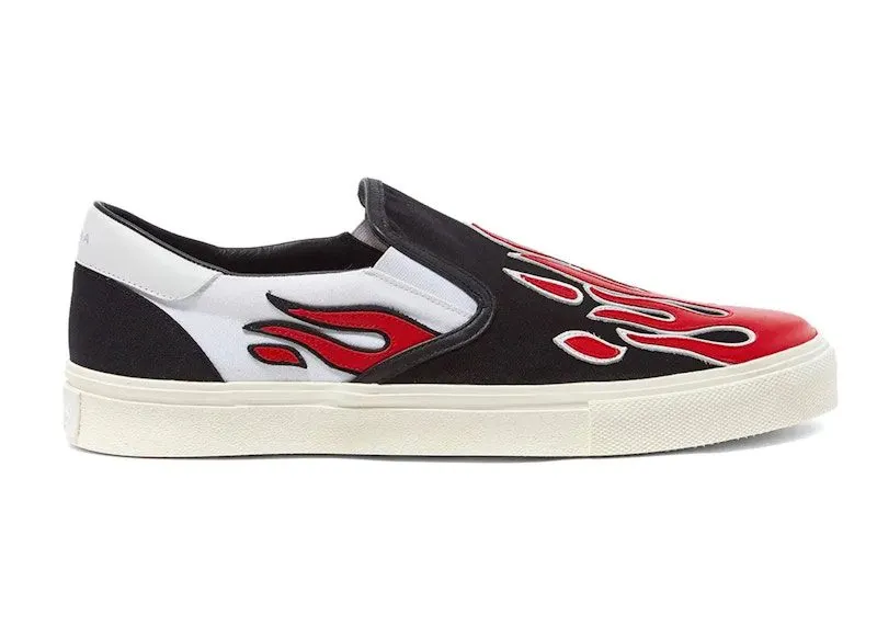 AMIRI Flame Slip On Black/Red “Black / White / Red” | S0F23149CL-BWR