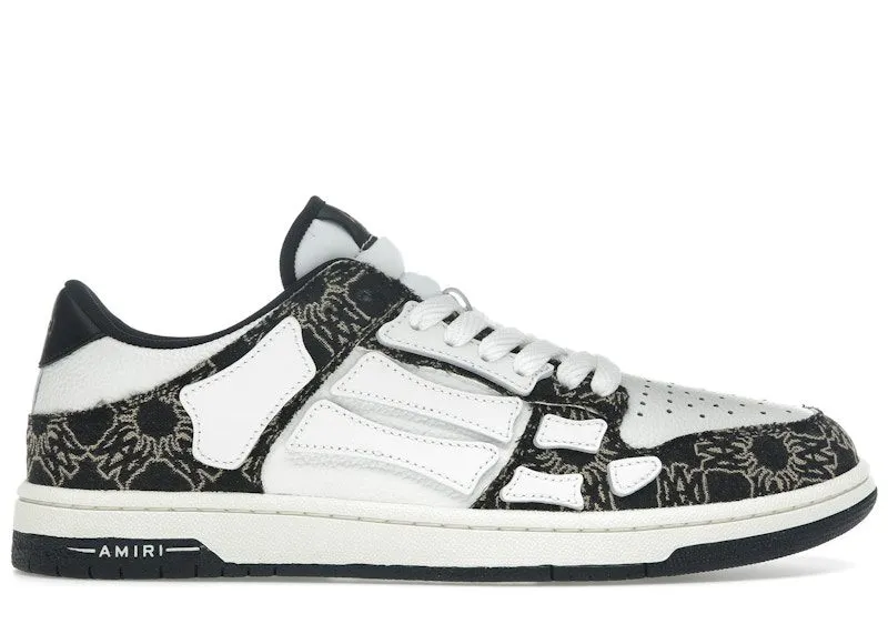 AMIRI Skel Top Low White Black Quad Monogram Print | AMFOSR1111