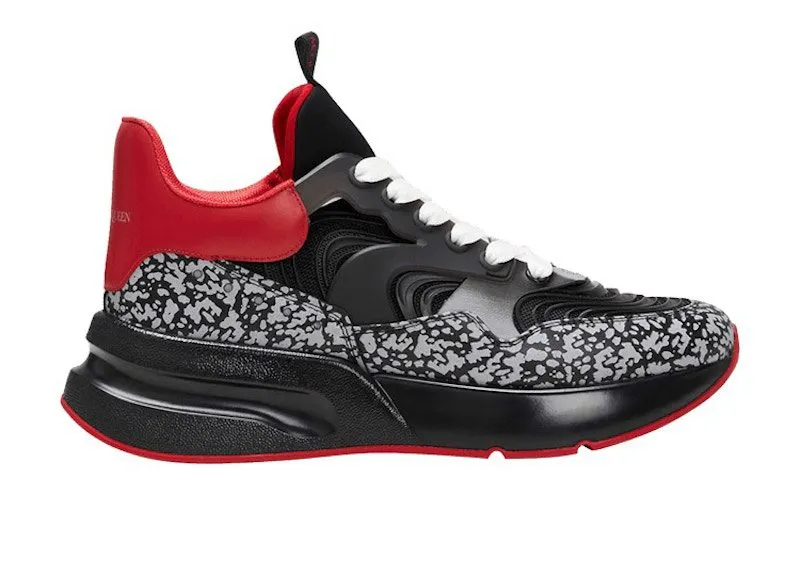 Alexander McQueen Oversized Runner Black Red Relective | 712510WICEJ1591