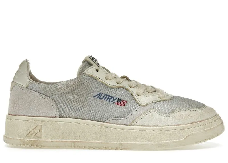 Autry Medalist Leather Low Grey White Super Vintage | AVLM-DA03