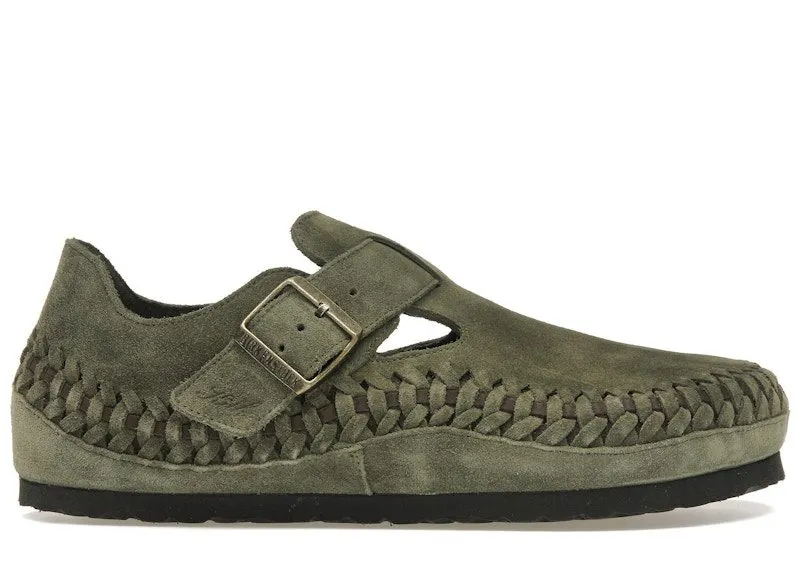 Birkenstock London Braided Shearling Kith Olive Night | 1029976