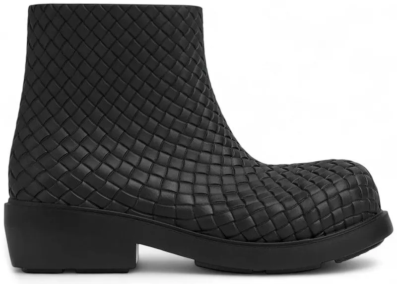 Bottega Veneta Fireman Boots Black Intrecciato | 764422V3OE01000