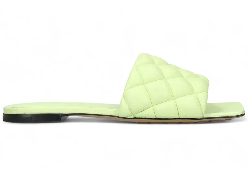 Bottega Veneta Square Toe Leather Mule Fennel | 627710VBRR03420