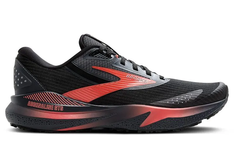 Brooks Adrenaline GTS 24 Weatherized Black Ebony Hot Coral | 120427-1B-044