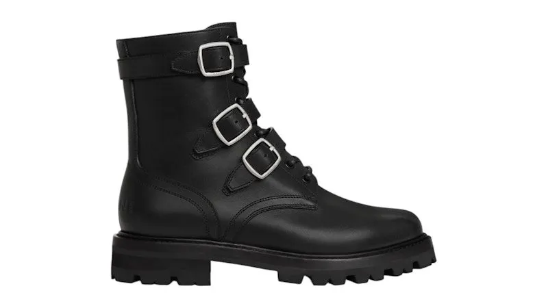 Celine Maggie Buckle Zipped Boot in Shiny Bull Black | 359604532C.38NO