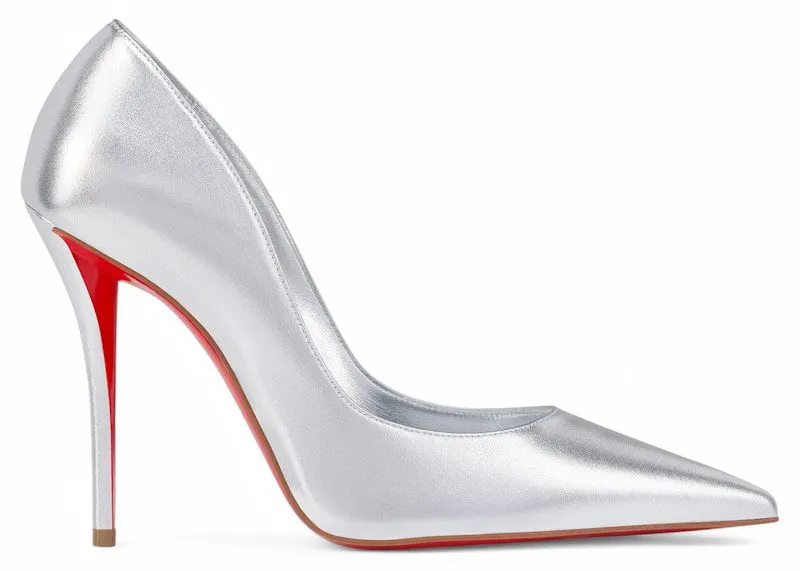 Christian Louboutin Miss Z 100mm Pump Silver Laminated Nappa Leather | 1250945S211
