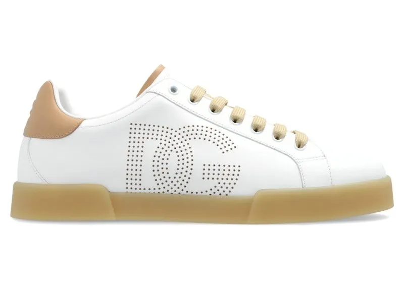 Dolce & Gabbana Portofino Sneaker Perforated DG Logo White Cream | CS2277 A9U73 8Z151