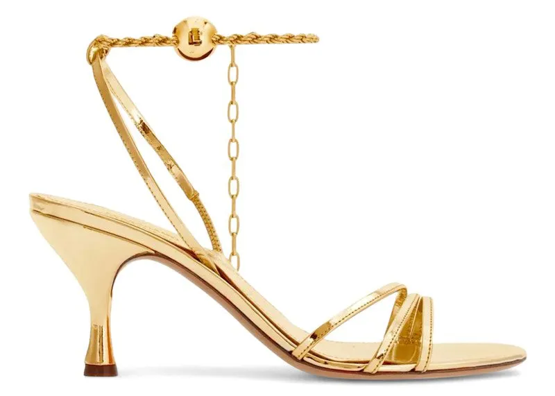 Ferragamo 70mm Ankle-Chain Sandals Gold | 01H441770563