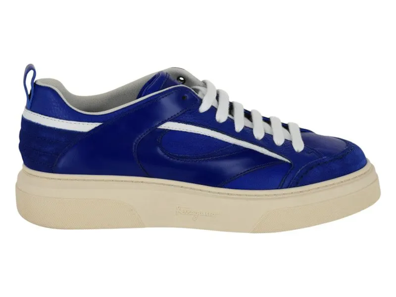 Ferragamo Cassini Low-Top Sneakers Blue | 021276-763502-M