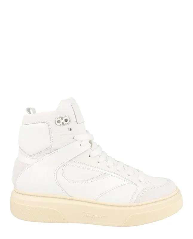 Ferragamo Cassio Leather High Top White | 021270-762715-M