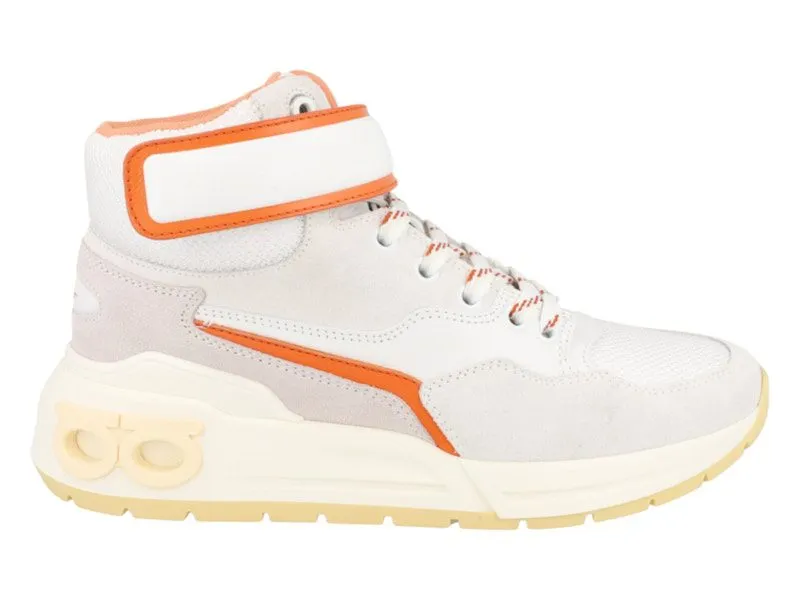 Ferragamo Cosma High-Top Sneakers Orange | 030360-758763-M