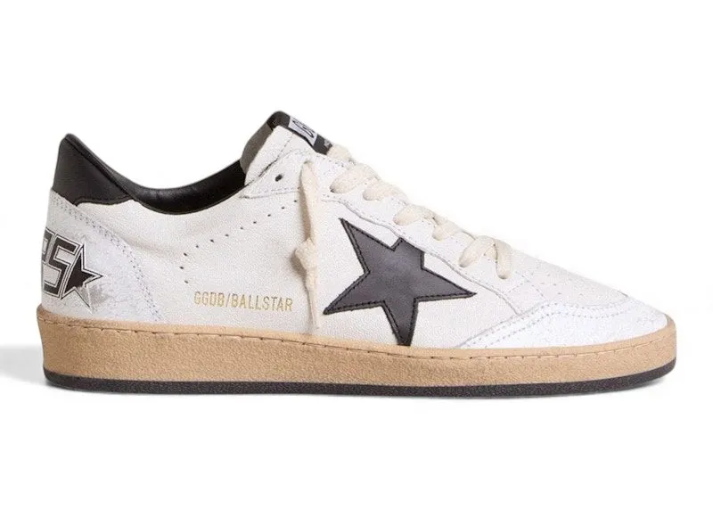Golden Goose Ball-Star Low White Nappa Black Star “White Nappa / Black / Black” | GWFO0117.F003771.10283