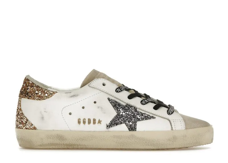 Golden Goose Super-Star White Silver Gold Glitter | GWF00102.F005358.82532