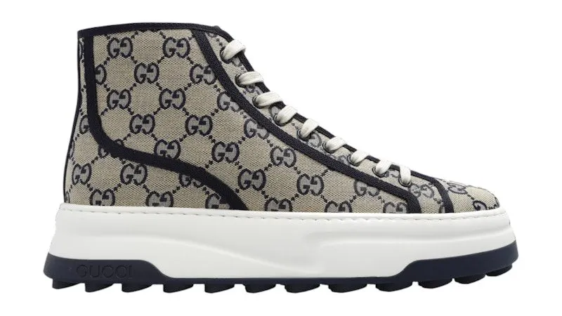 Gucci GG High Monogram Sneaker Beige Blue | 745999-FABZZ-4043