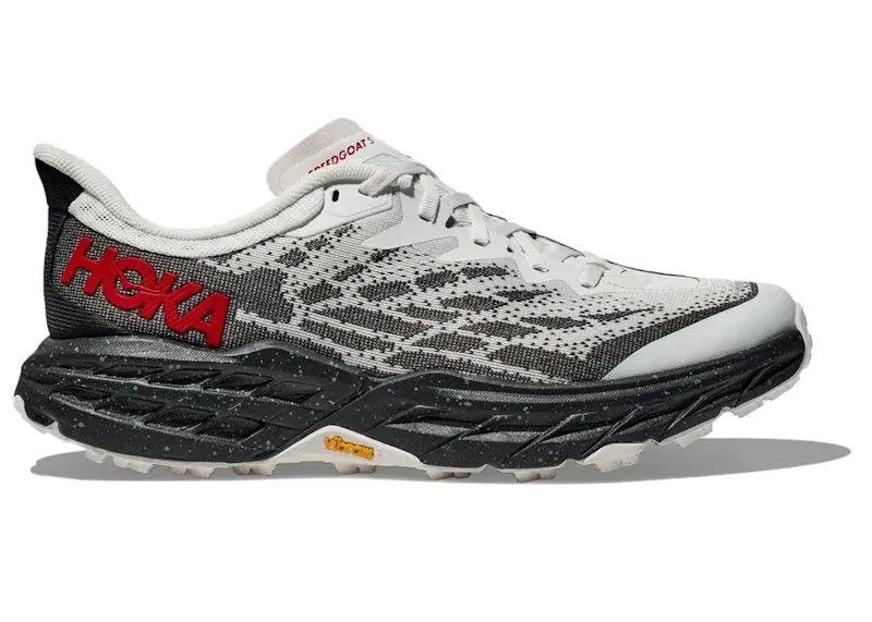 Hoka One Speedgoat 5 Black Red Grey “White / Black” | 1123157-WBLC