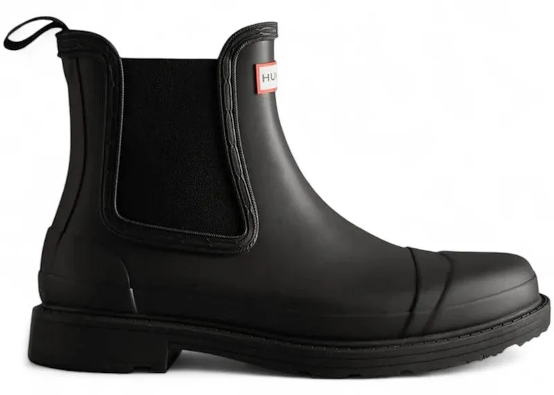 Hunter Commando Chelsea Rain Boots Black | WFS1018RMA-BLK