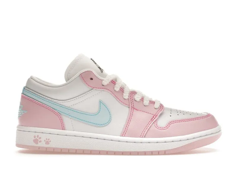 Jordan 1 Low SE Paw Print Pink Foam “White / White / Pink Foam” | HM3706-141