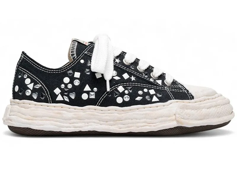 Maison Mihara Yasuhiro Peterson 23 OG Sole Embellished Canvas Low Black White | A16FW724-BLACK