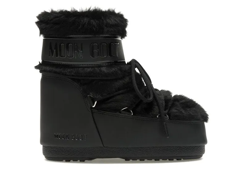 Moon Boot Icon Faux-Fur Low Boot Black | 80D1409390-N001