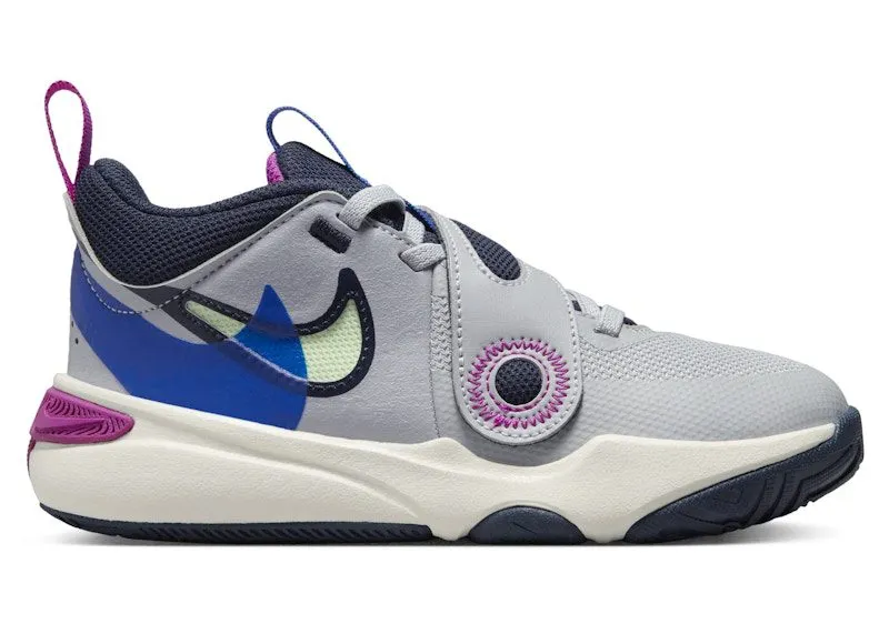 Nike Team Hustle D 11 SE Wolf Grey Obsidian Hyper Royal Vapor Green | FN5006-001