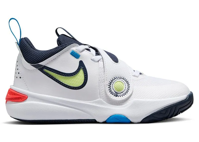 Nike Team Hustle D 11 White Bright Crimson Photo Blue Light Lemon Twist | DV8994-105