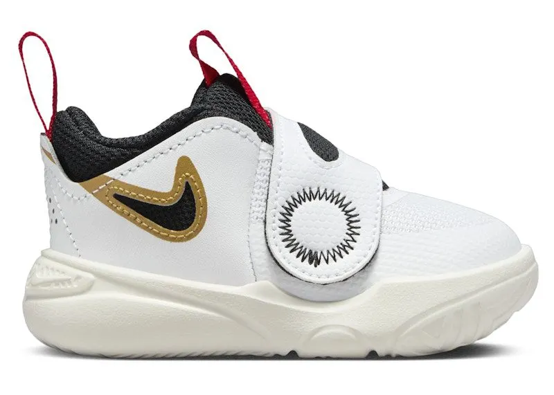 Nike Team Hustle D 11 White Metallic Gold University Red Black | DV8995-104