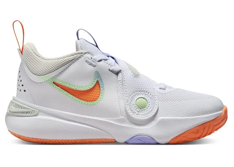 Nike Team Hustle D 11 White Vapor Green Purple Pulse Total Orange | DV8994-103