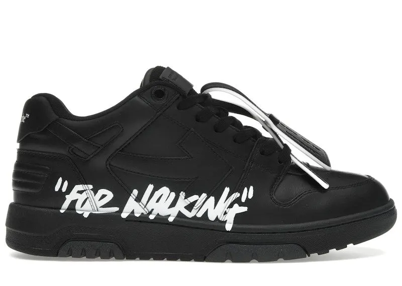 OFF-WHITE Out Of Office OOO Low Tops For Walking Black White | OMIA189C99LEA01A1001
