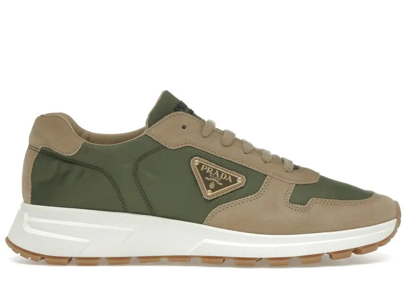 Prada PRAX 01 Sneakers Re-Nylon Brushed Leather Ecru Military | 2EE369_3KUY_F03TK