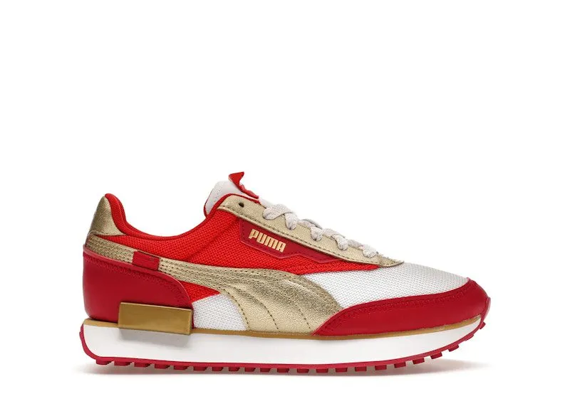 Puma Future Rider Glitz “White / Persian Red / Team Gold” | 384752-01