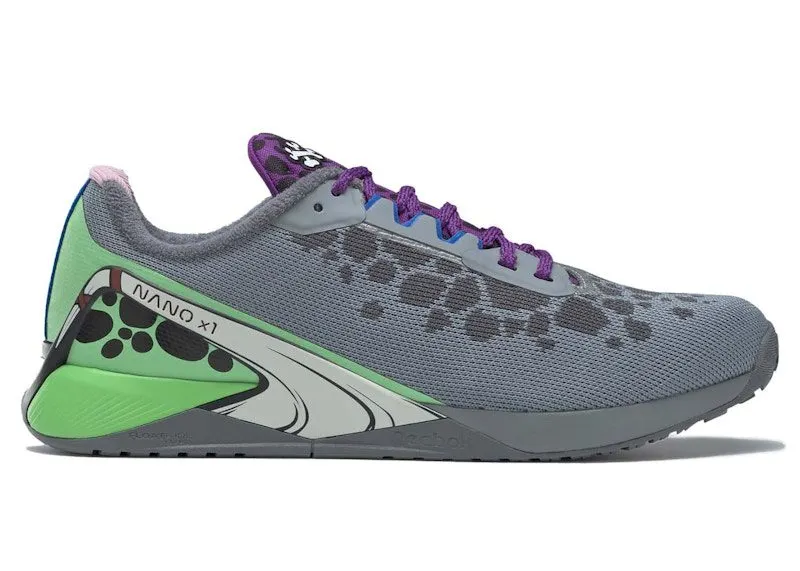 Reebok Nano X1 The Flintstones Bedrock “Flint Grey / Regal Purple / Semi Neon Mint” | GX6435