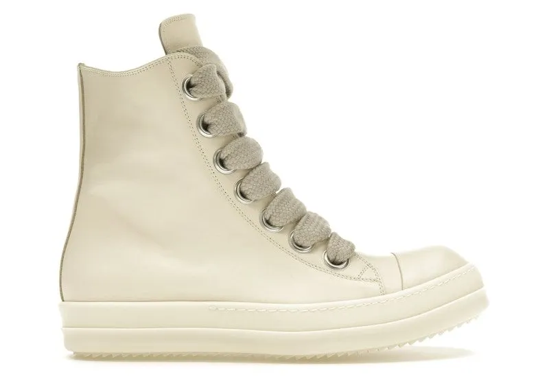 Rick Owens Lido High Sneaks Jumbo Laced Milk “Milk / Milk / Milk” | RU01D3892-LCOW2-11111