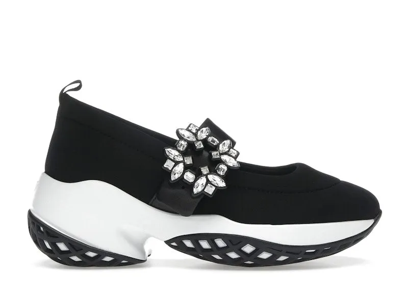 Roger Vivier Viv’ Run Babies Black White Crystal Buckle | RVW50637520T81B999