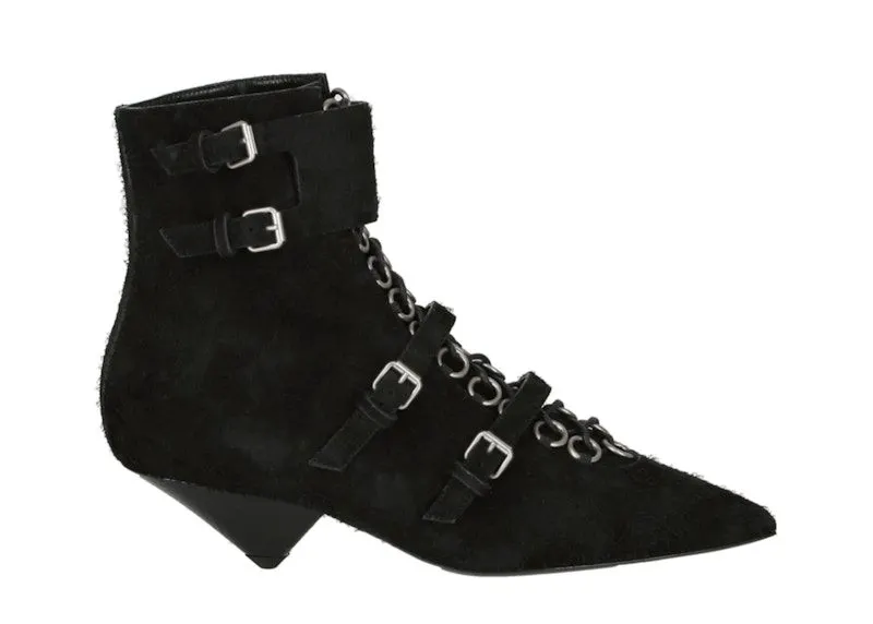 Saint Laurent Blaze Suede Ankle Boots Black Suede | 513599EX7701000
