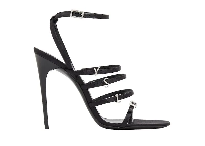 Saint Laurent Jerry Crepe Satin Sandal Black | 742235 1UU00 1000