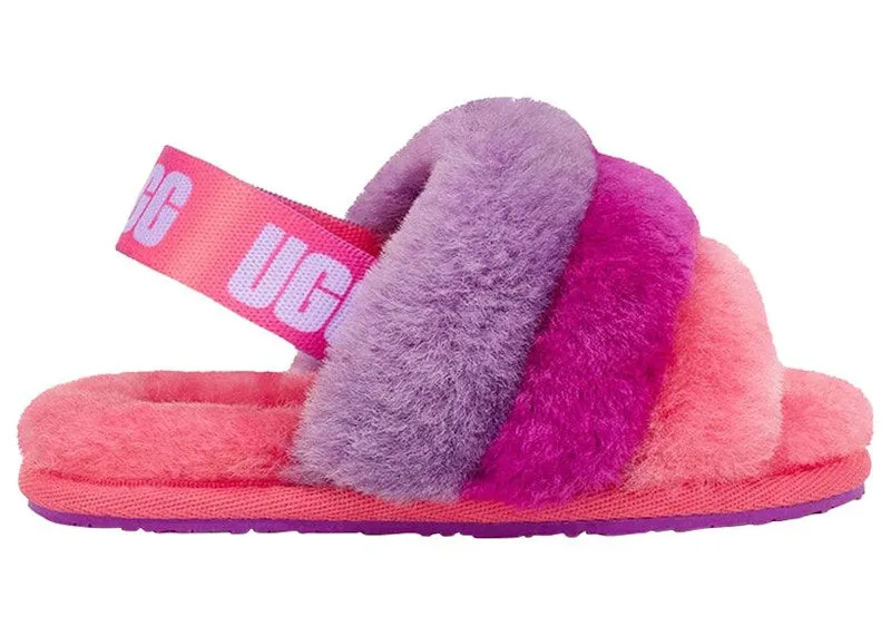 UGG Fluff Yeah Slide Purple Rainbow | 1120073T-PPRB