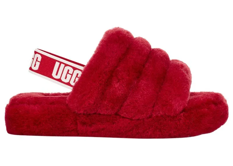 UGG Fluff Yeah Slide Samba Red | 1098494K-SBR