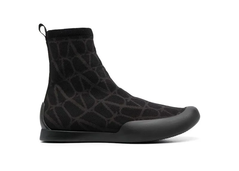 Valentino Toile Iconographe Sock Boot Black | YS0H35JFX