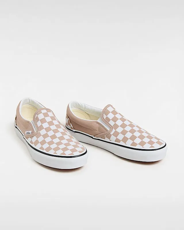 Vans Classic Slip-On Checkerboard Warm Taupe Brown White | VN000D6YE2V