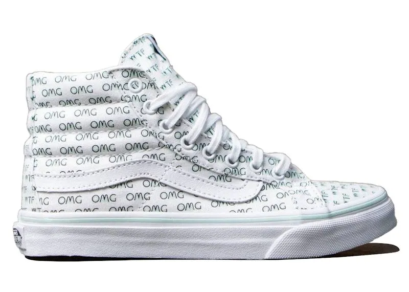 Vans Sk8-Hi Slim Sayings OMG White | VN02R2MUR