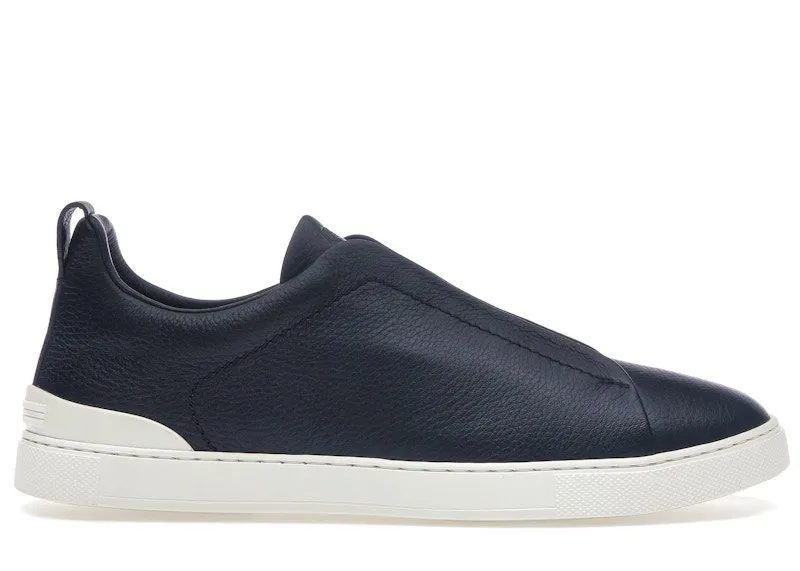 Zegna Deerskin Triple Stitch Navy Blue | LHCVO-S4667Z-NAV